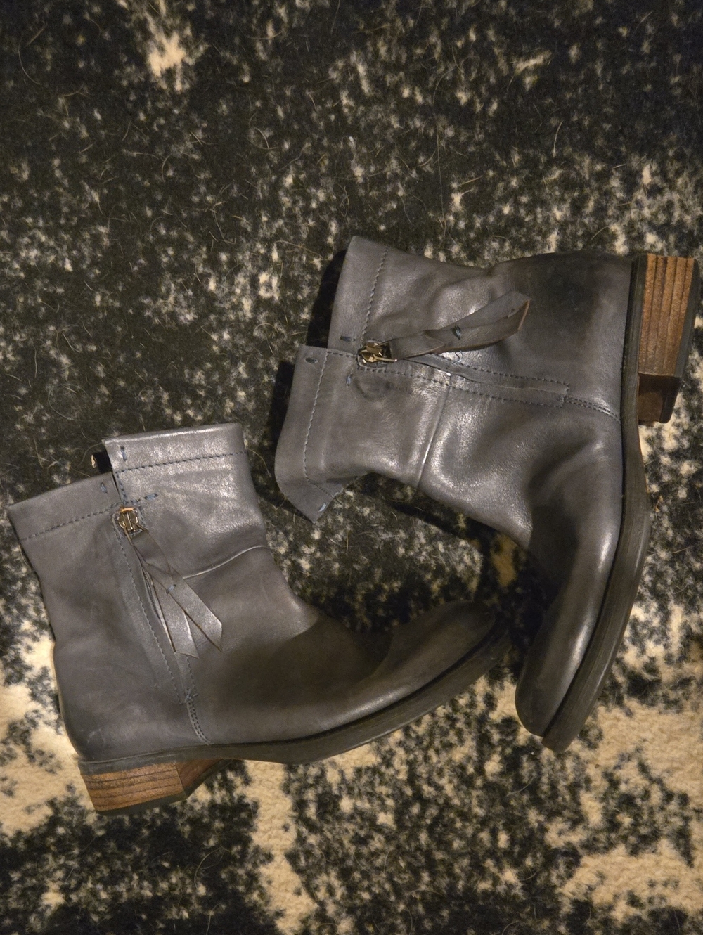 Alberto Fermani Women's Gray Leather Ankle Boots